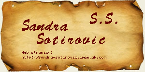 Sandra Sotirović vizit kartica